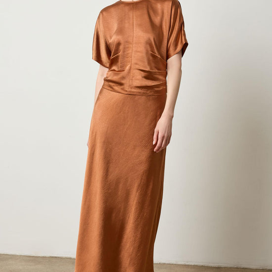 Satin Dolman Short Sleeve in color Copper Image A0