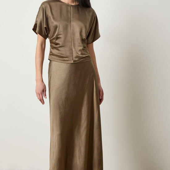 Satin Bias Maxi Skirt Womens Skirt Parsley A0