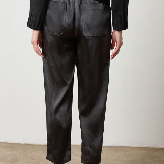 Satin Fly Front Pant Womens Pant Black A2