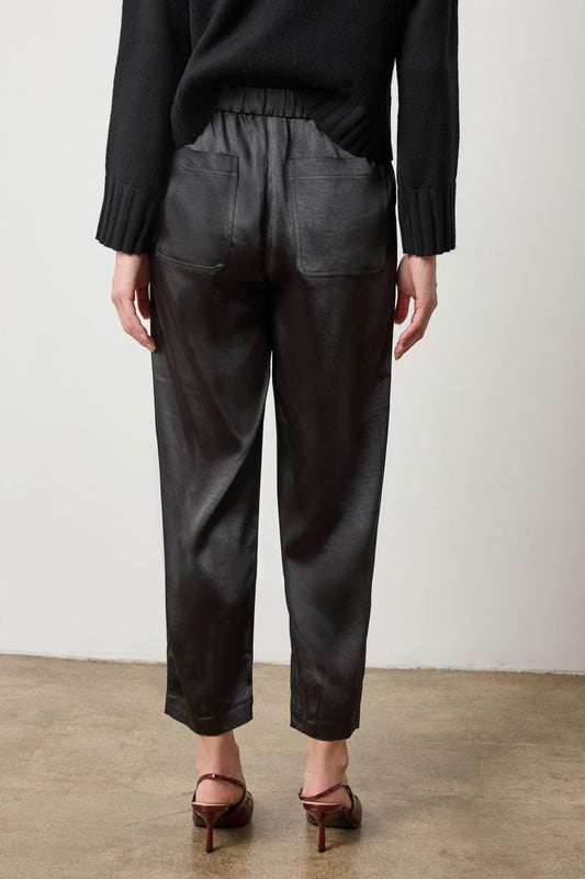 Satin Fly Front Pant Womens Pant Black A2