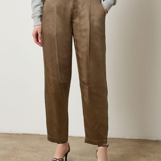 Satin Fly Front Pant Womens Pant Parsley A1