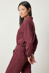 Drop Shoulder Polo in color Mulberry Image A3