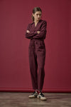 Drop Shoulder Polo in color Mulberry Image C0