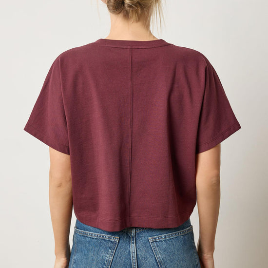 Short Sleeve V-Neck Dolman Womens Top Mulberry A2