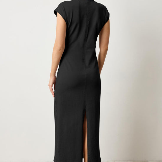 Side Tuck Maxi Dress Womens Dress Black A2