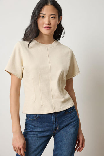 Darted Elbow Sleeve Womens Top Muslin A1