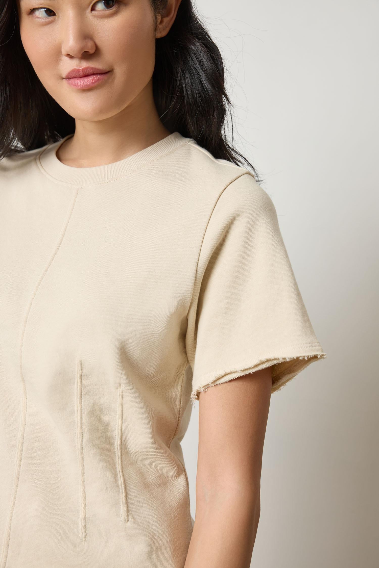 Darted Elbow Sleeve Womens Top Muslin A3