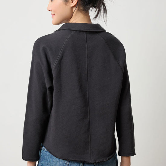 Shirttail Polo Womens Top Black A2