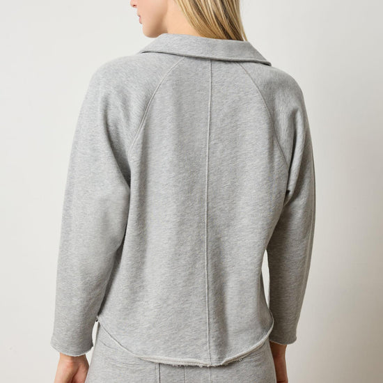 Shirttail Polo Womens Top Heather Grey A2
