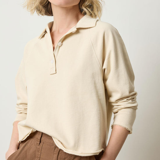 Shirttail Polo Womens Top Muslin A1