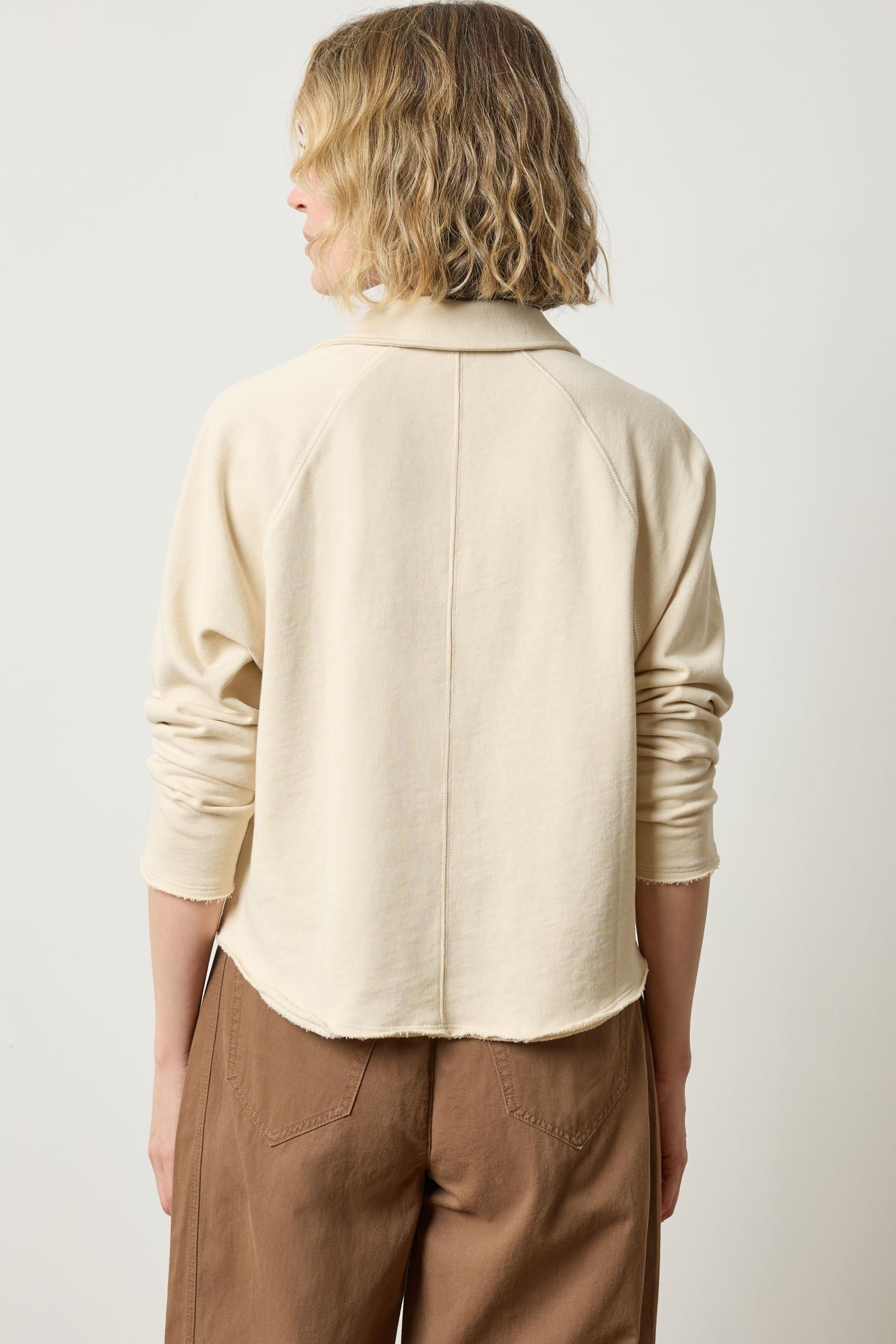 Shirttail Polo Womens Top Muslin A2