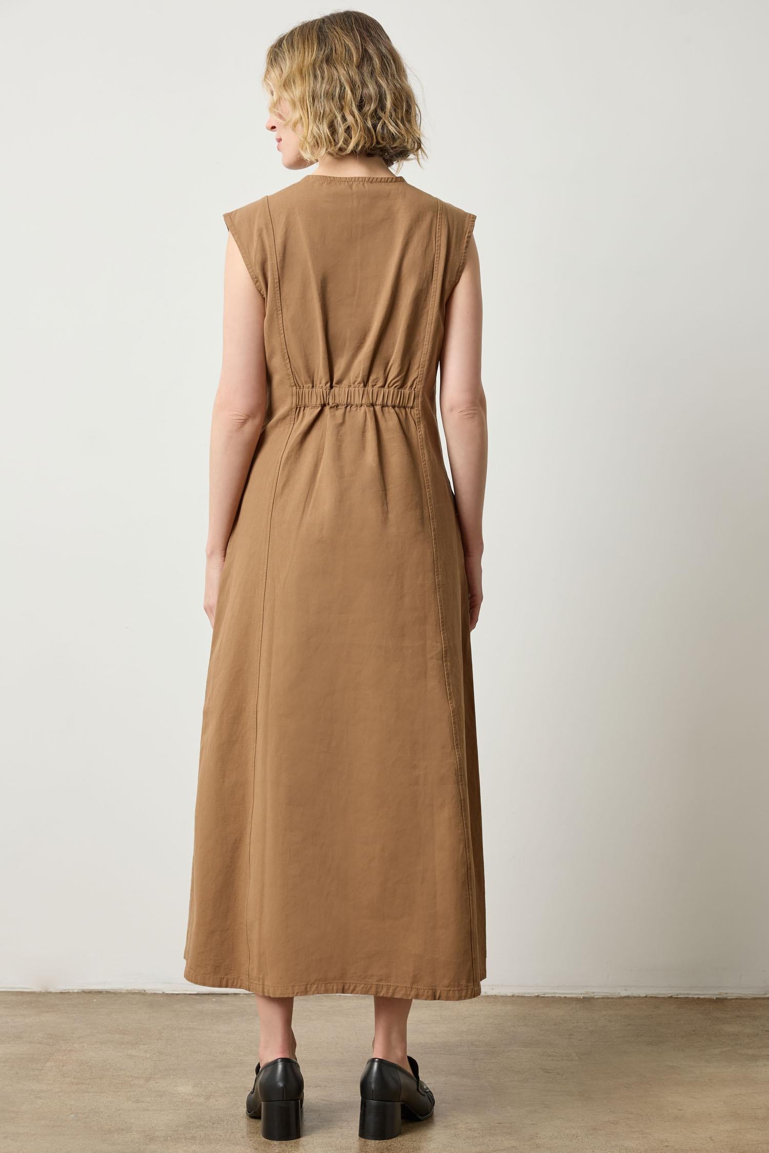 Twill Princess Seam Maxi Dress Pecan / Small