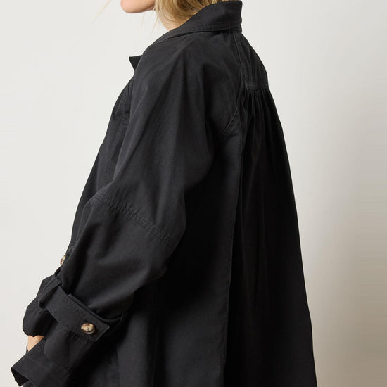 Collared Twill Jacket in color Black Image A3
