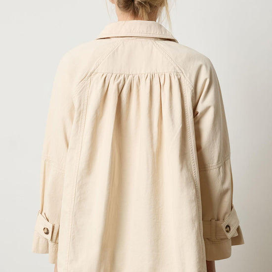 Collared Twill Jacket in color Eggshell Image A2