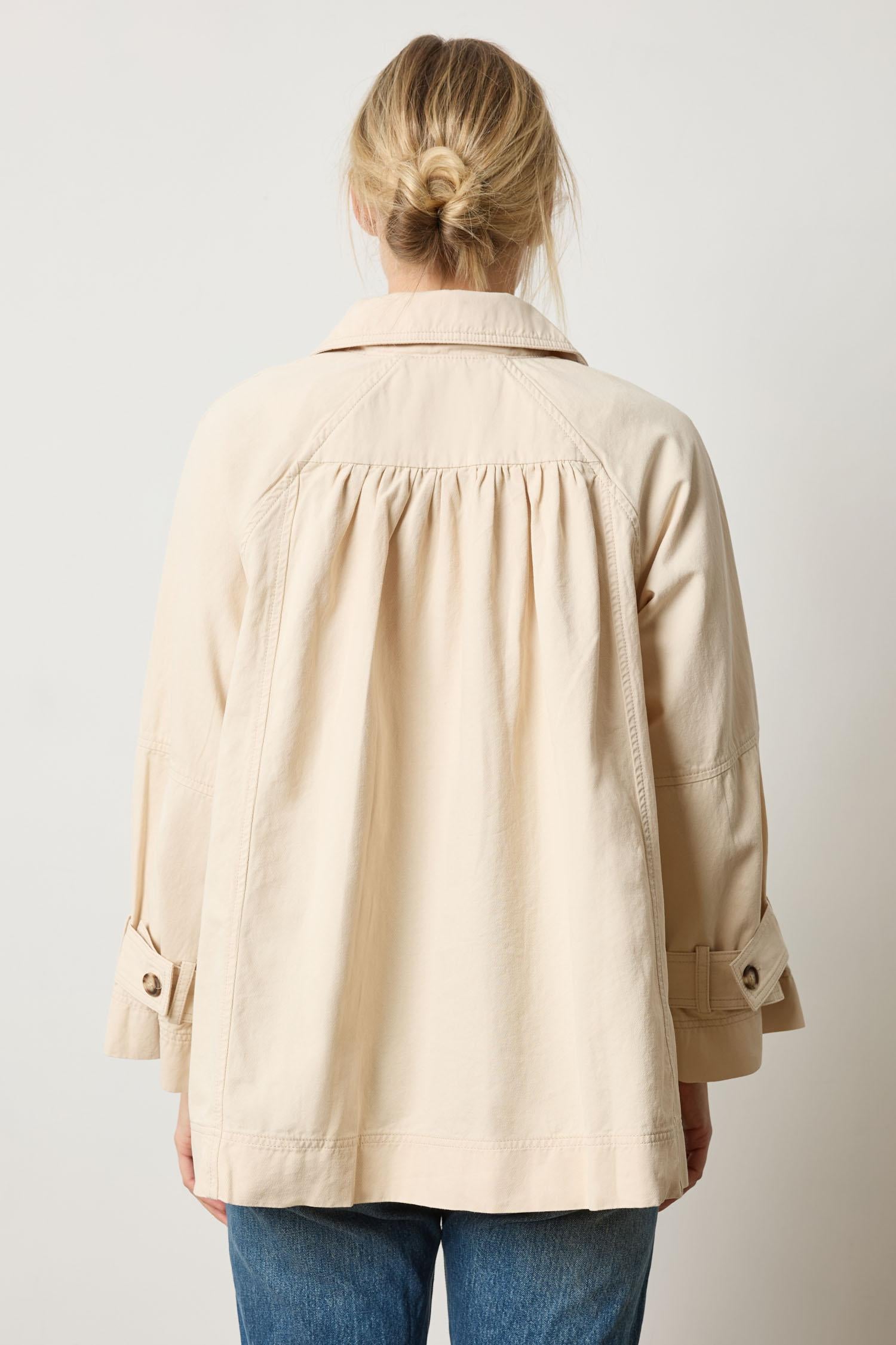 Collared Twill Jacket in color Eggshell Image A2