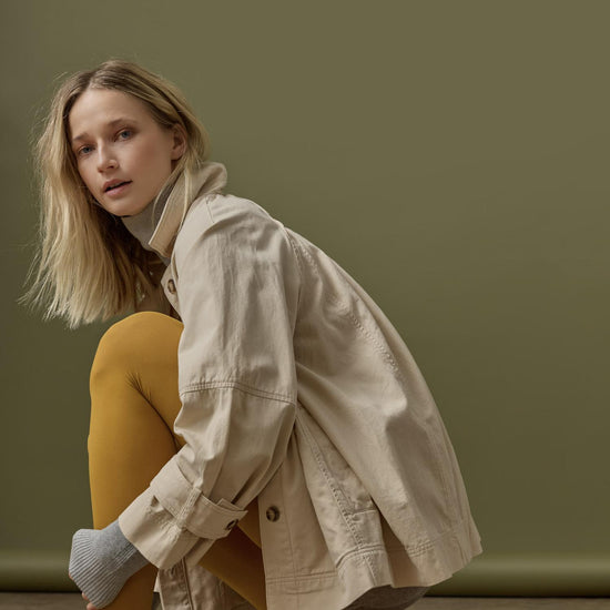 Collared Twill Jacket in color Eggshell Image C0