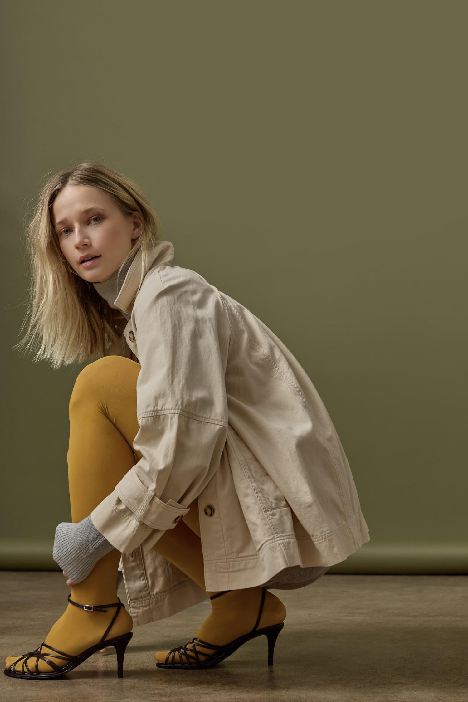 Collared Twill Jacket in color Eggshell Image C0