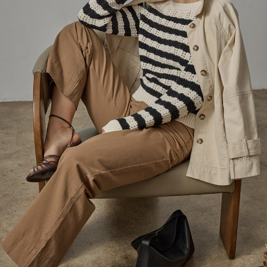 Collared Twill Jacket in color Eggshell Image C1