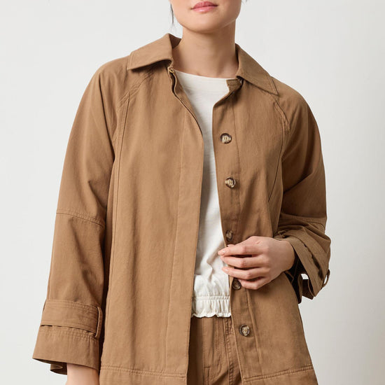 Collared Twill Jacket in color Pecan Image A1
