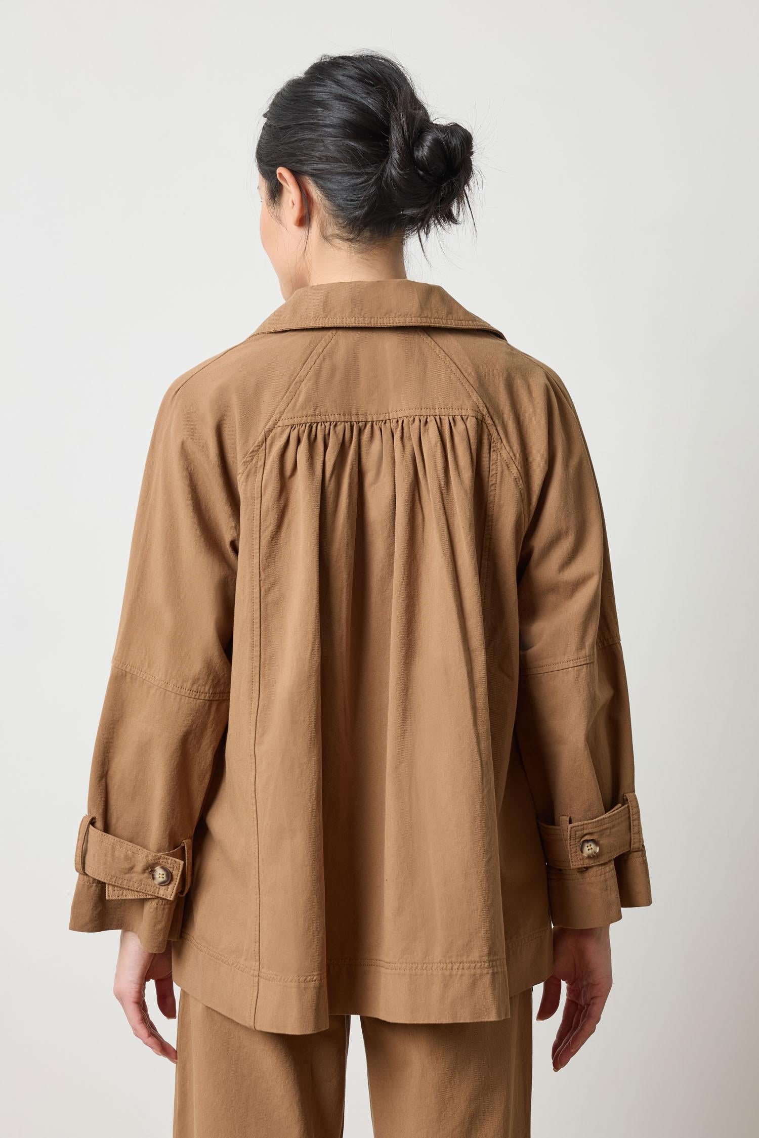 Collared Twill Jacket in color Pecan Image A2