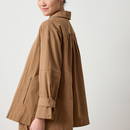 Collared Twill Jacket in color Pecan Image A3