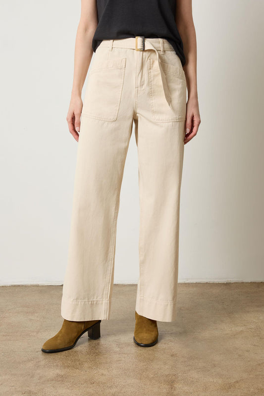 Slant Pocket Twill Pant in color Eggshell Image A1