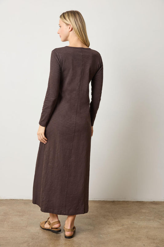 V-Neck Maxi Dress Womens Dress Espresso A2