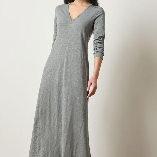 V-Neck Maxi Dress Womens Dress Gravel A1