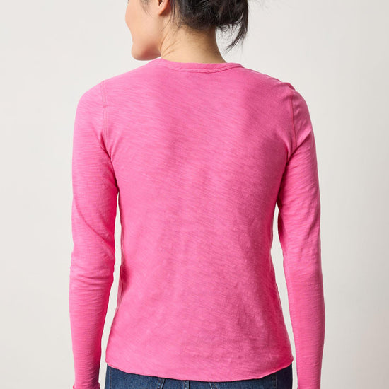 Long Sleeve Bias Crewneck in color Rosebud Image A2