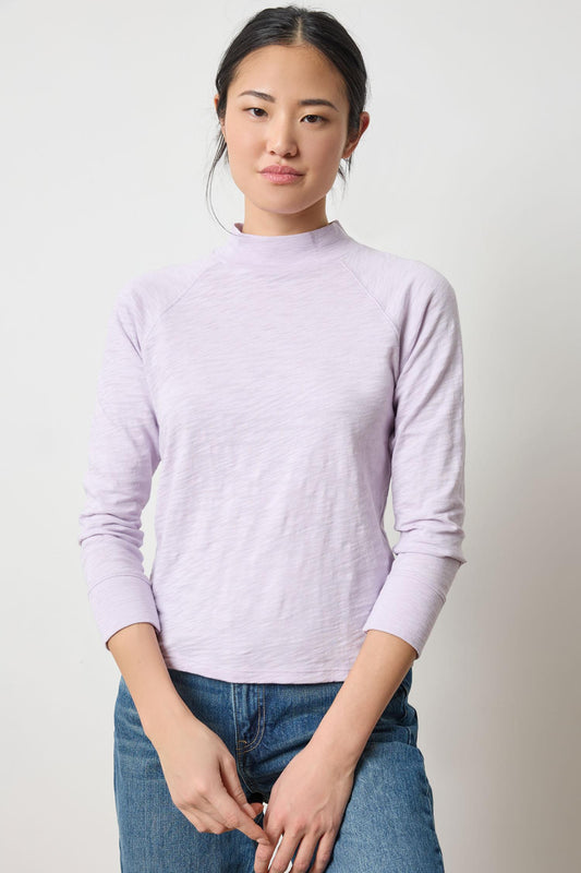 Raglan Mock Neck Womens Top Orchid A1