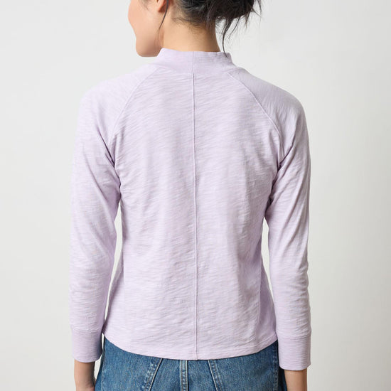 Raglan Mock Neck Womens Top Orchid A2