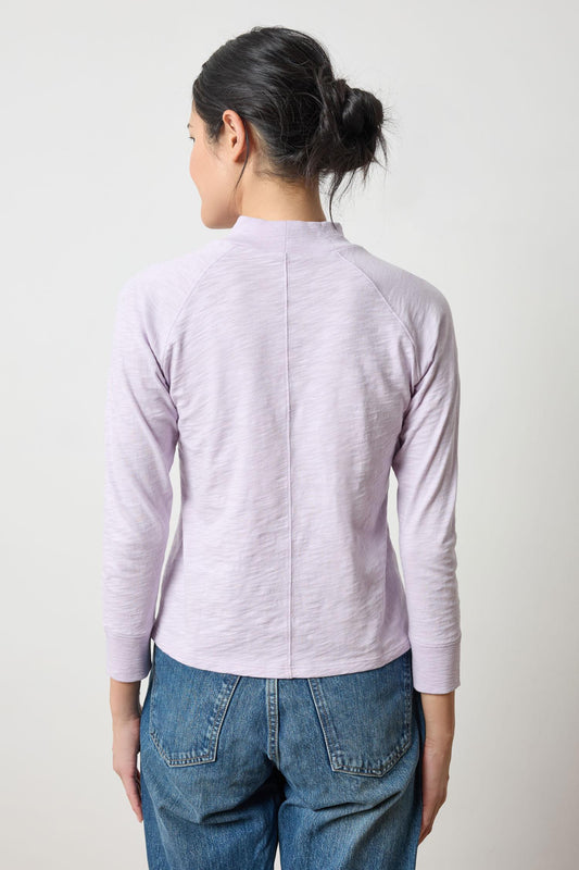 Raglan Mock Neck Womens Top Orchid A2