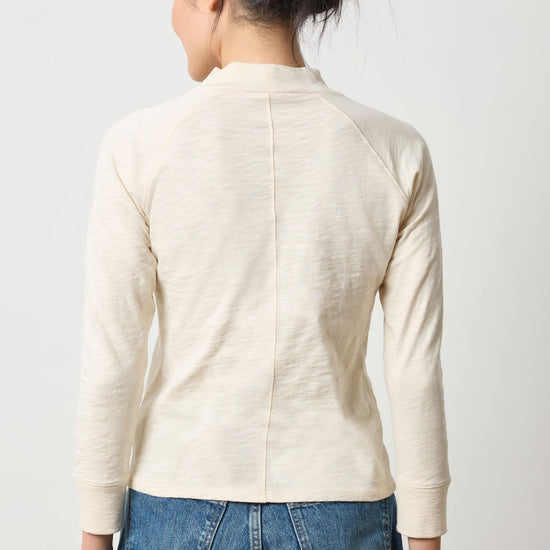 Raglan Mock Neck Womens Top Stone A2