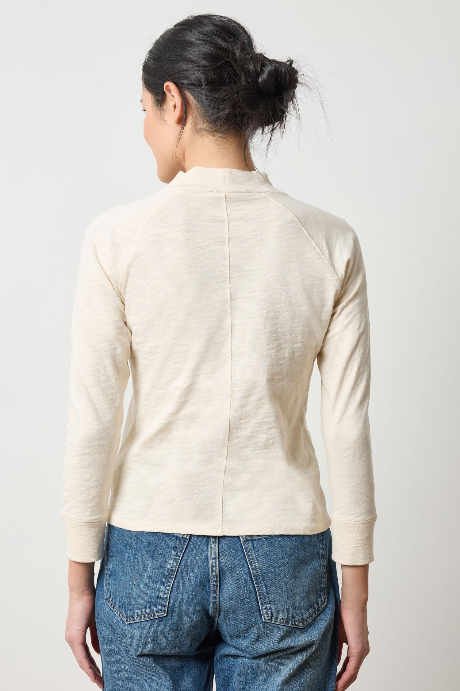 Raglan Mock Neck Womens Top Stone A2