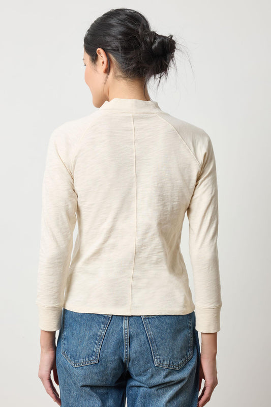 Raglan Mock Neck Womens Top Stone A2