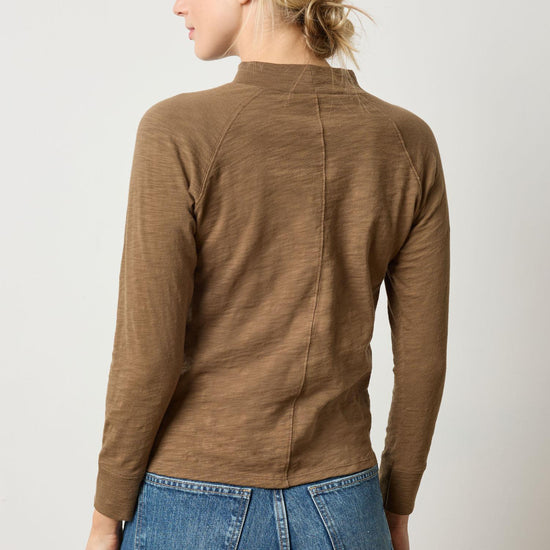 Raglan Mock Neck Womens Top Truffle A2