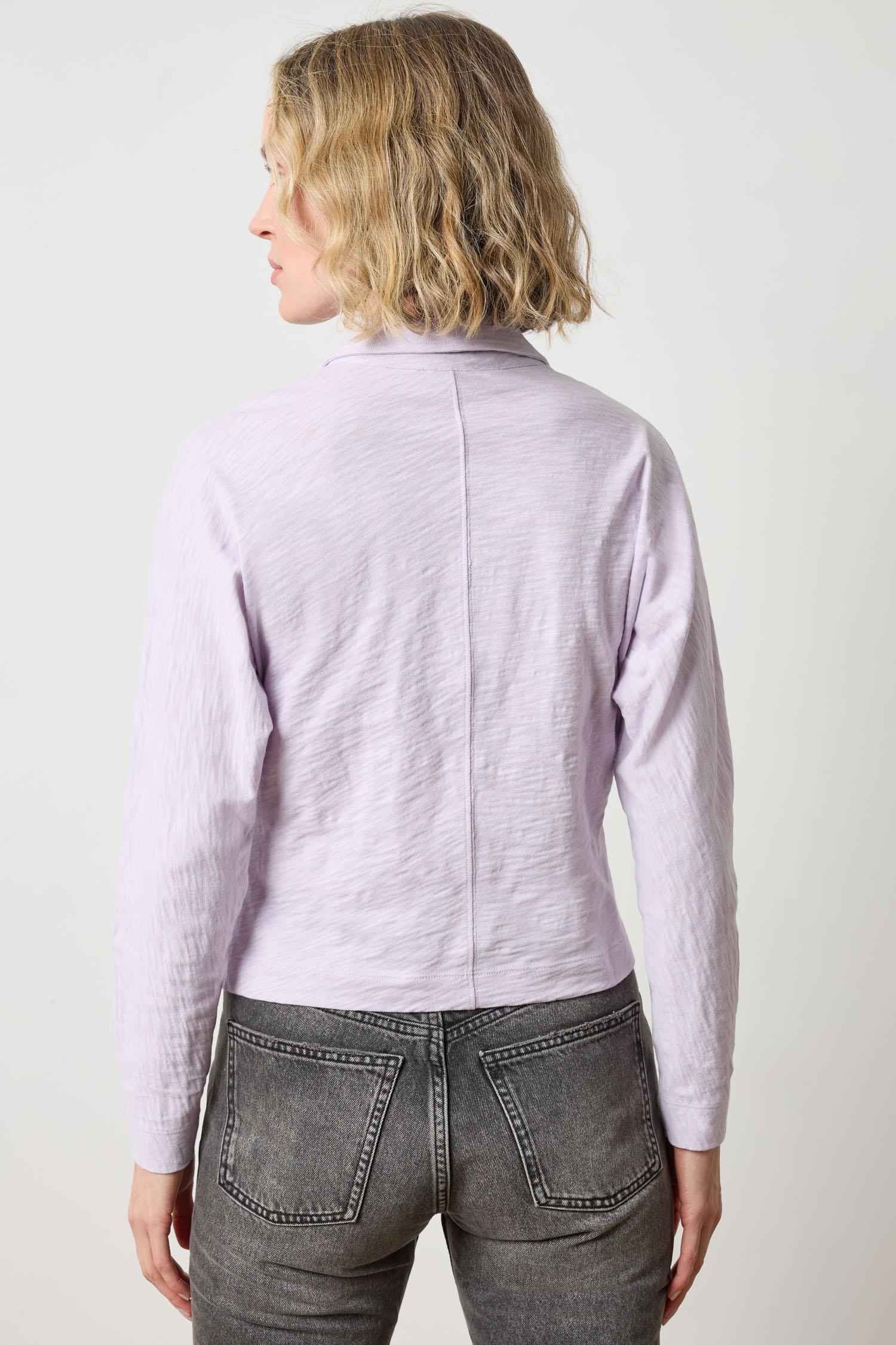 Side Pleat Button Down in color Orchid Image A2
