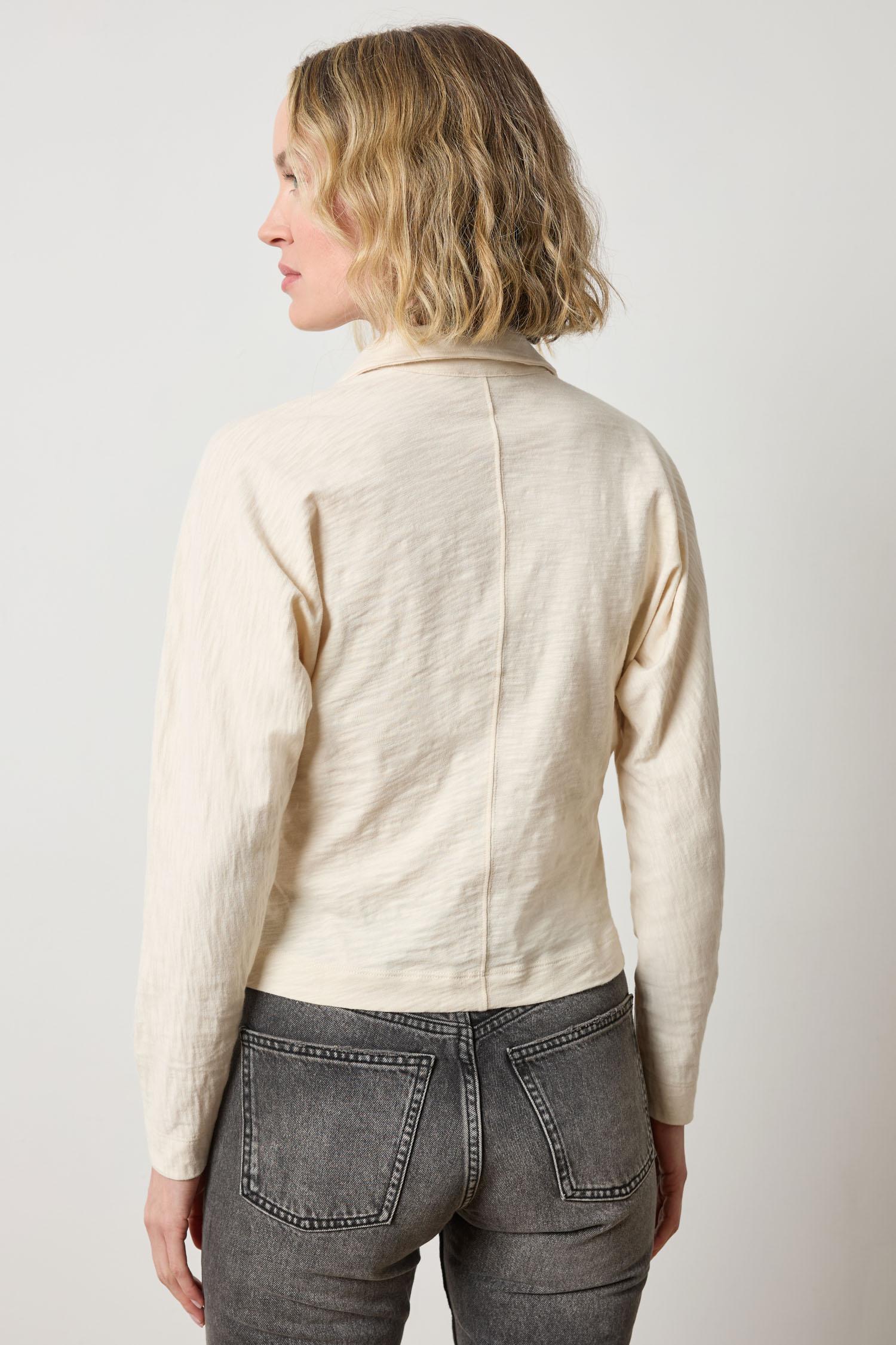 Side Pleat Button Down in color Stone Image A2