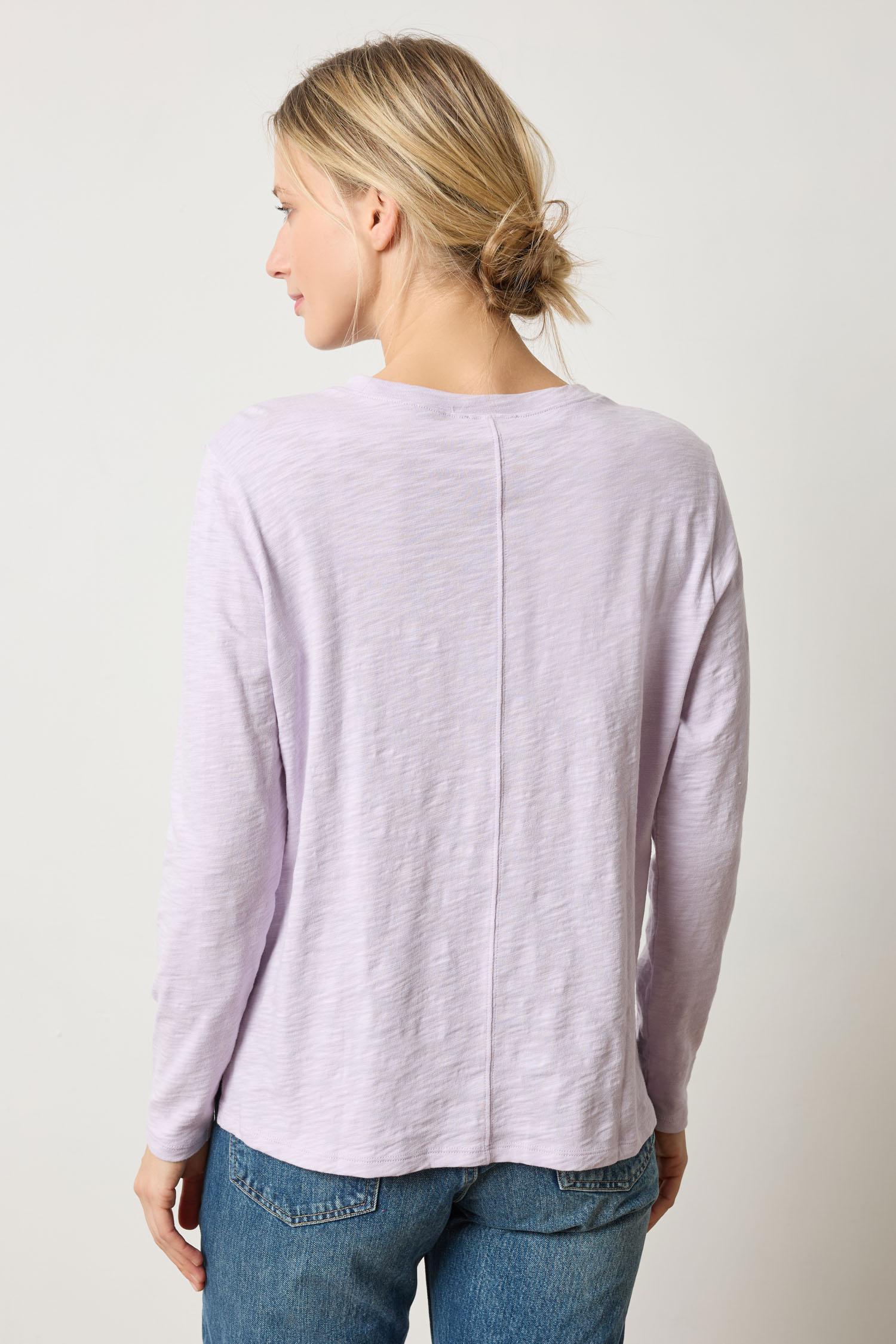 Long Sleeve Boyfriend Tee Womens Top Orchid A2
