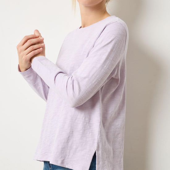 Long Sleeve Boyfriend Tee Womens Top Orchid A3