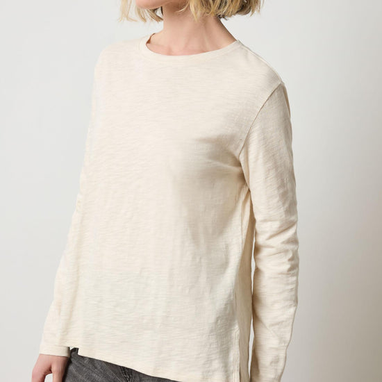 Long Sleeve Boyfriend Tee Womens Top Stone A1