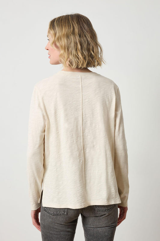 Long Sleeve Boyfriend Tee Womens Top Stone A2