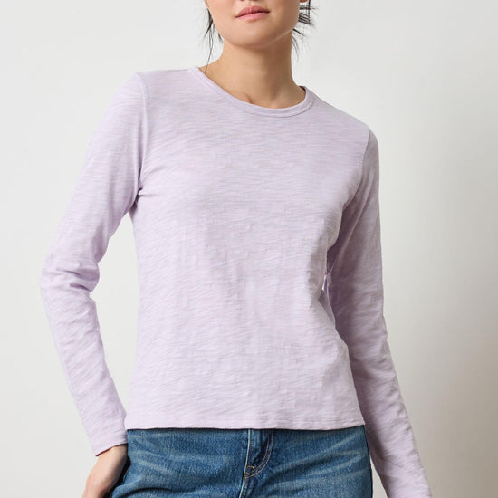 Long Sleeve Crewneck Womens Top Orchid A1