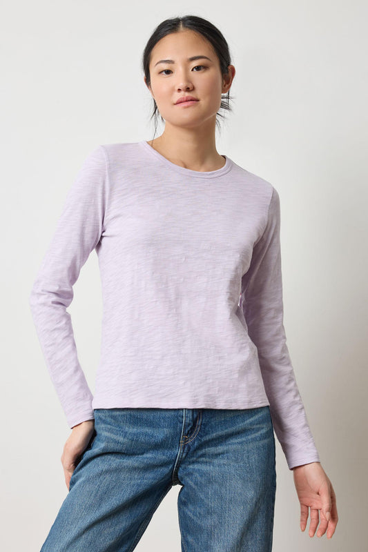 Long Sleeve Crewneck Womens Top Orchid A1