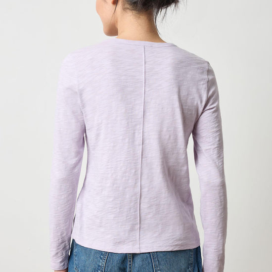 Long Sleeve Crewneck Womens Top Orchid A2