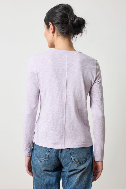 Long Sleeve Crewneck Womens Top Orchid A2