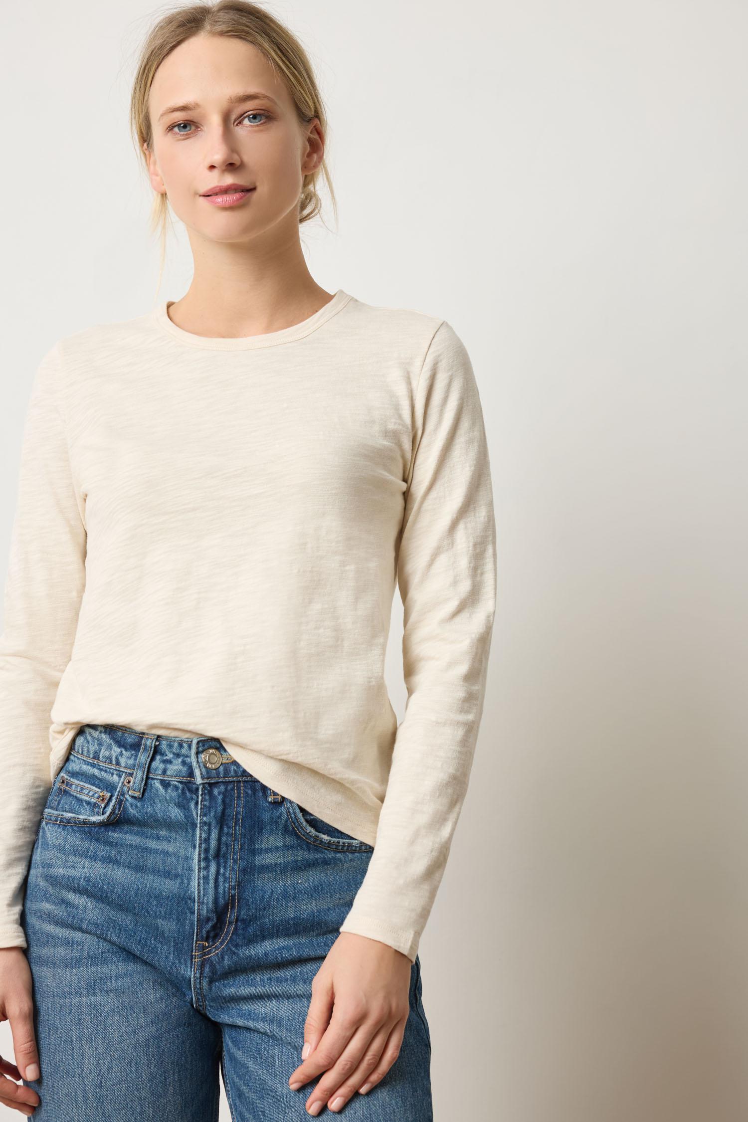 Long Sleeve Crewneck Womens Top Stone A1