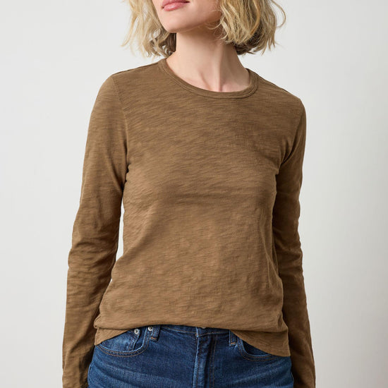 Long Sleeve Crewneck Womens Top Truffle A1