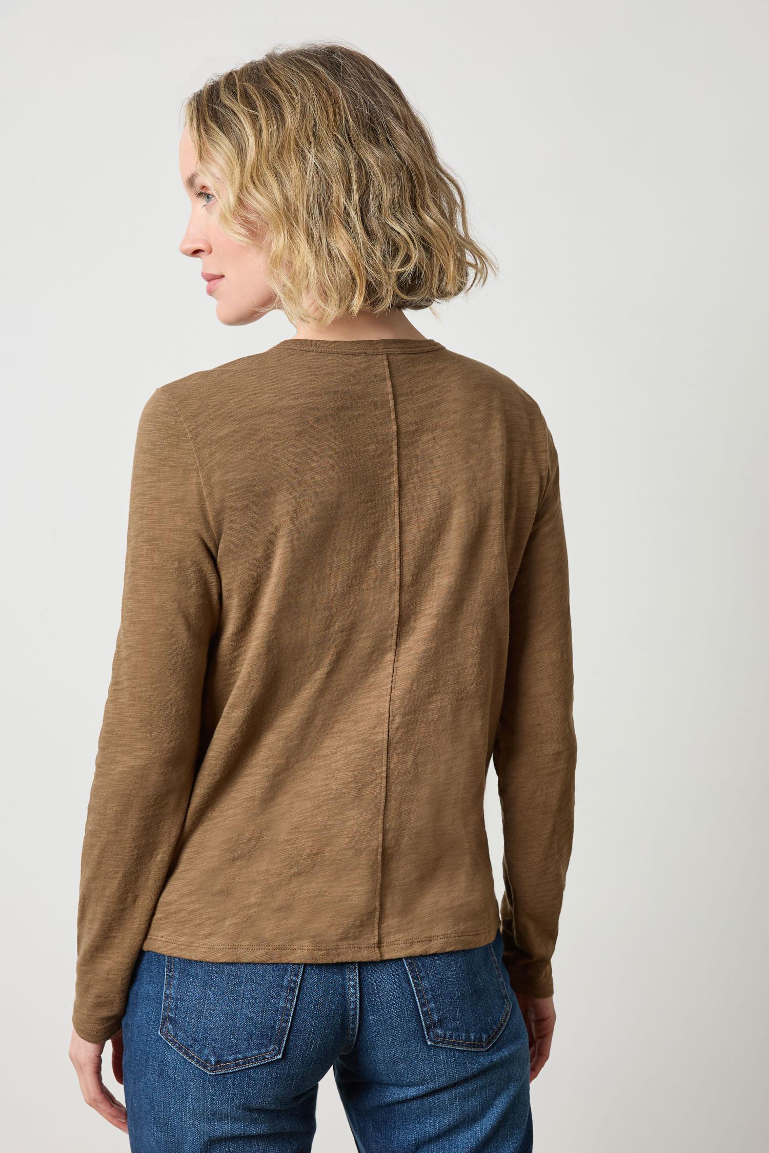 Long Sleeve Crewneck Womens Top Truffle A2