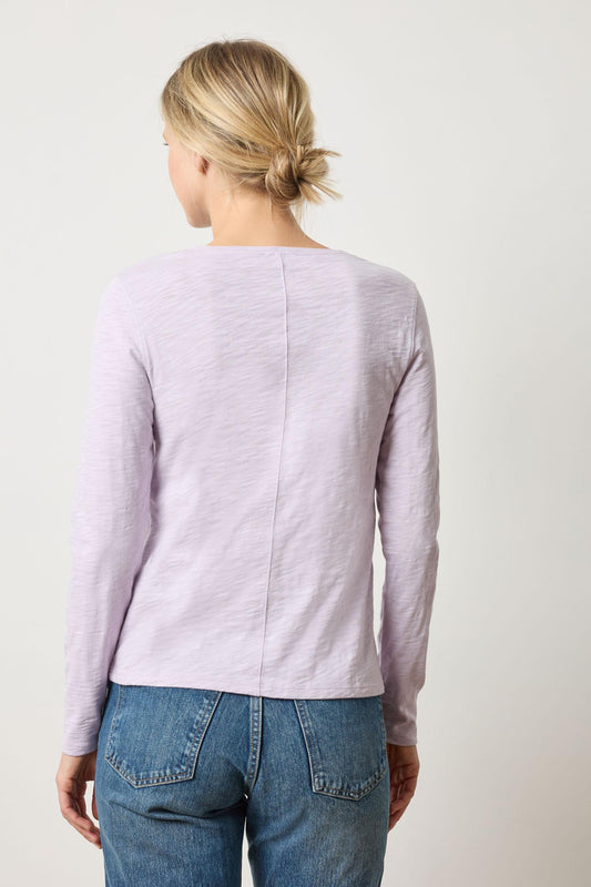 Long Sleeve V-Neck Womens Top Orchid A2